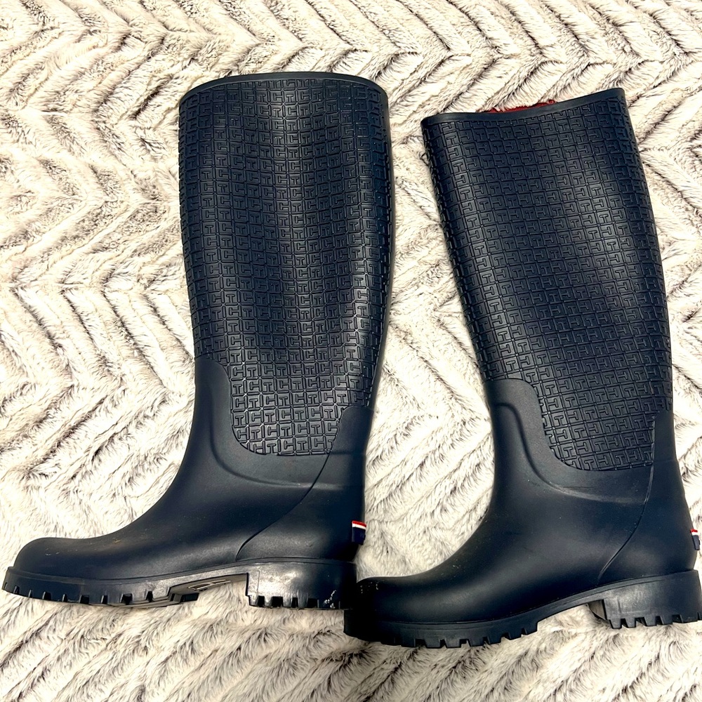 Tommy Hilfiger Blue Monogram Rainboots